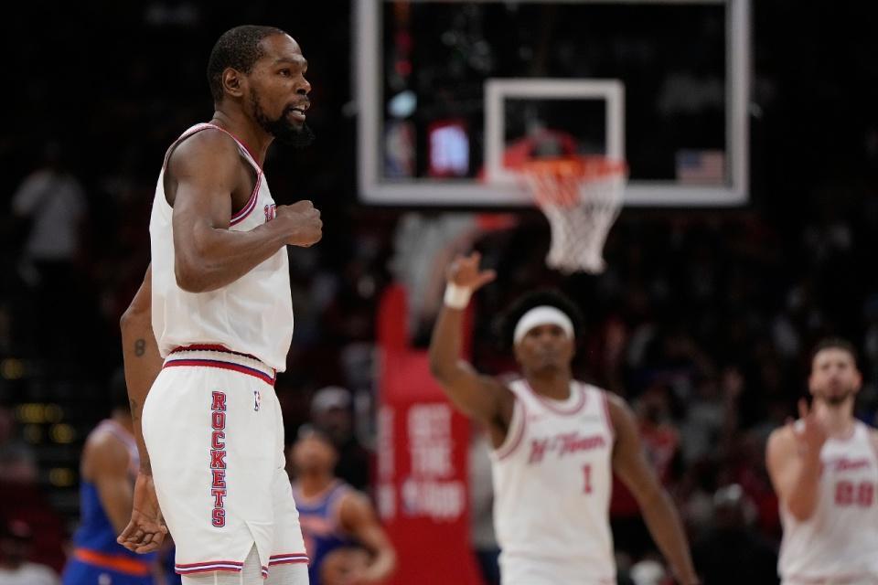 世界杯直播客户端-火箭变阵收奇效:6人上双+5人15+ 杜兰特引五高首发复仇尼克斯